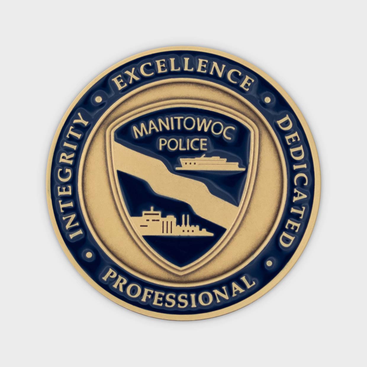 Manitowoc Police Department Coin Reverse