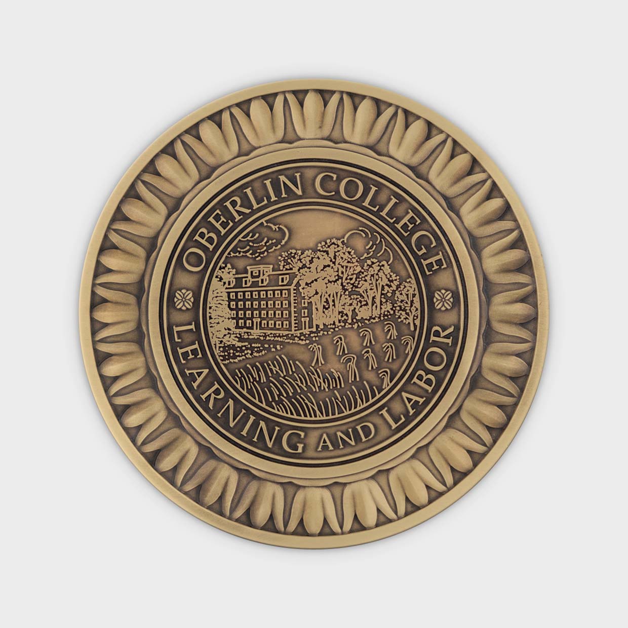 Oberlin College Learning and Labor Mace Medallion