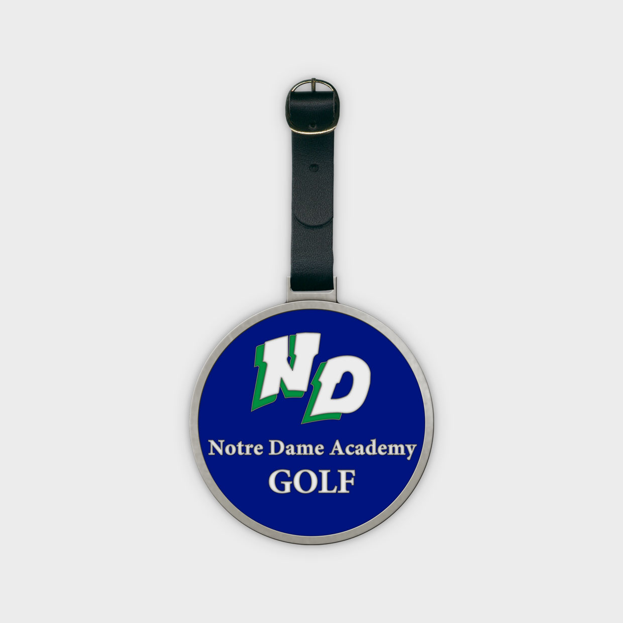 Notre Dame Academy Golf Bag Tag Obverse