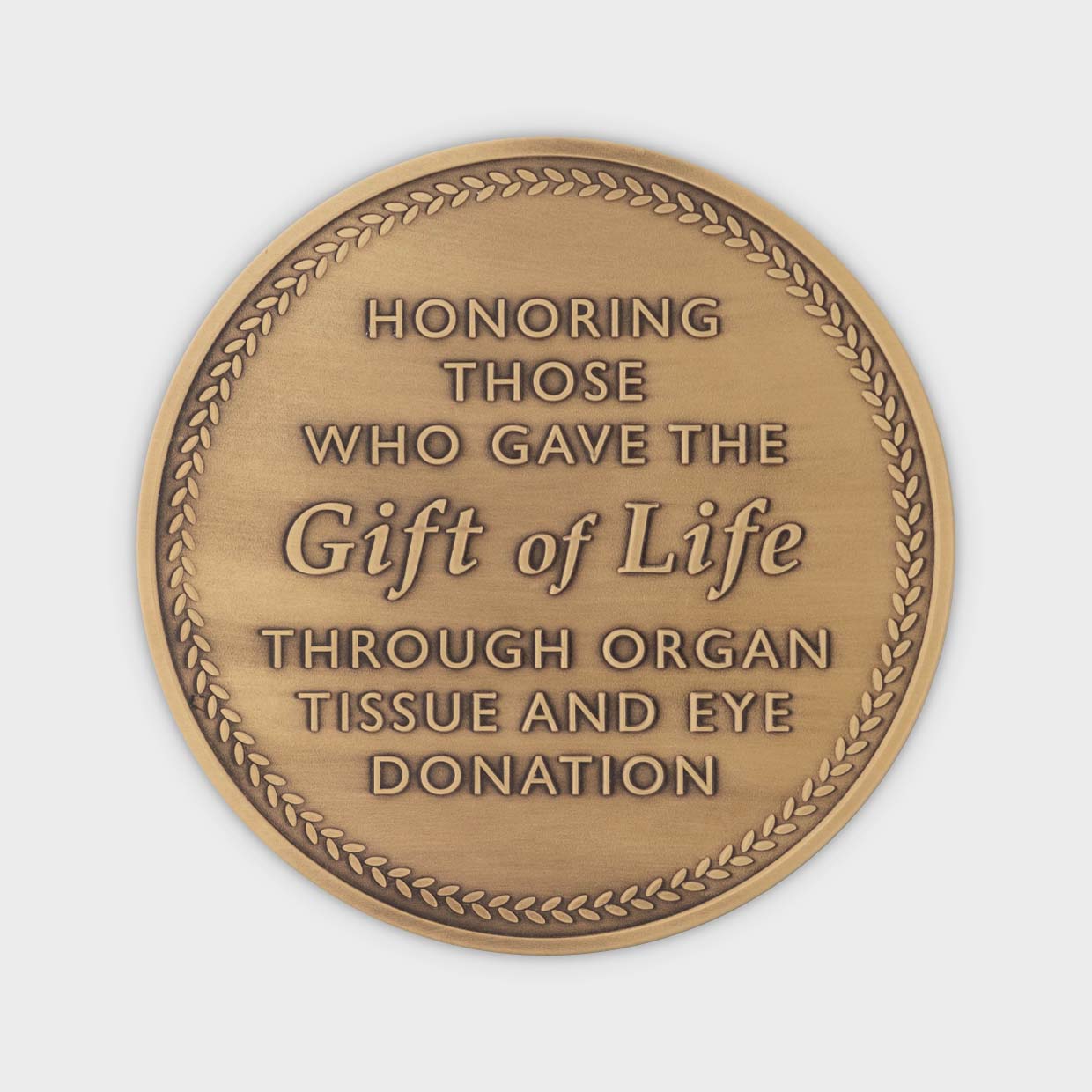 Gift of Life Medallion Reverse