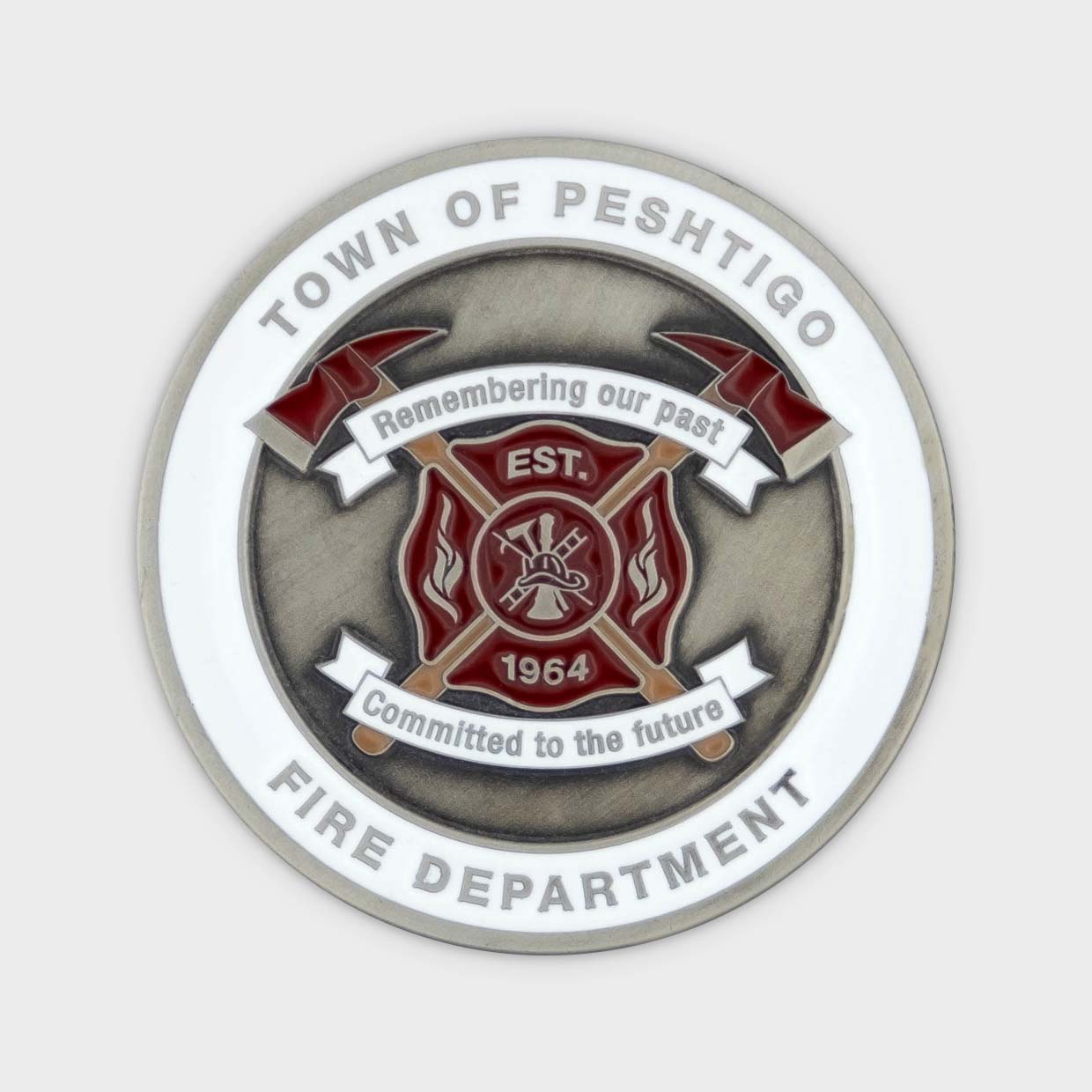Town of Peshtigo Fire Department Coin Obverse
