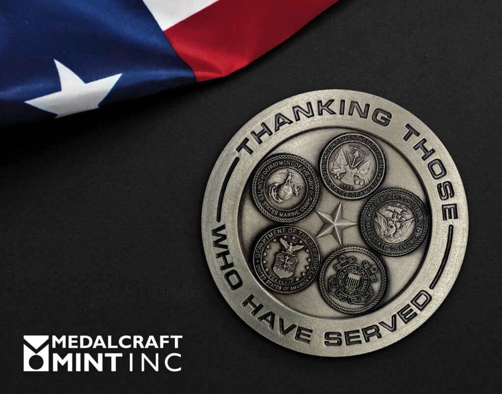 Silver Veteran challenge coin