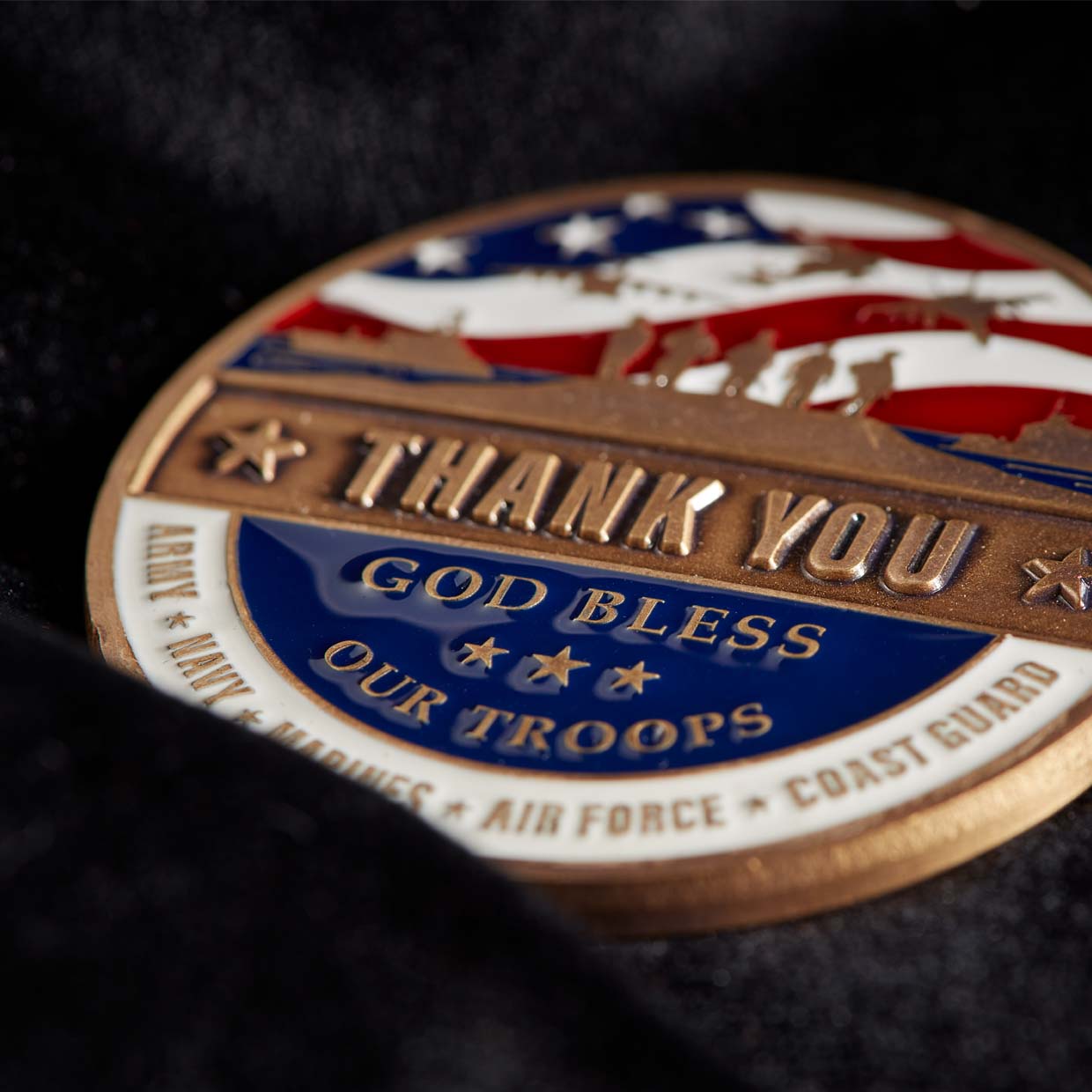 Thank You God Bless Our Troops Coin