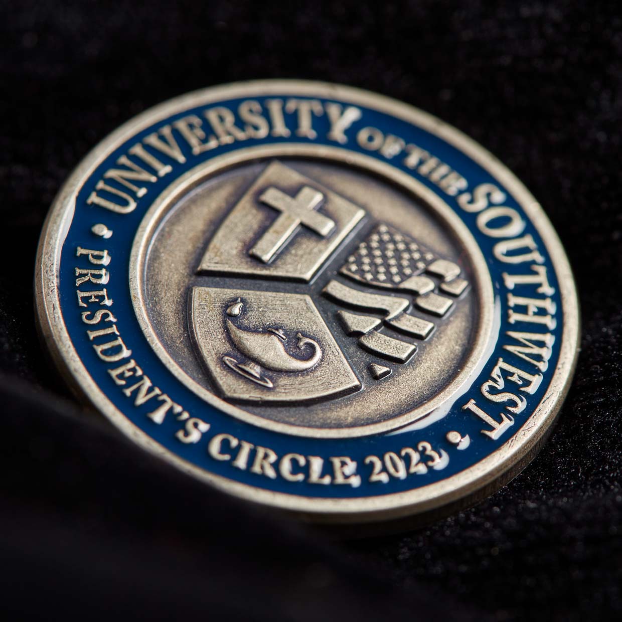 University of the Southwest President's Circle Lapel Pin Detail