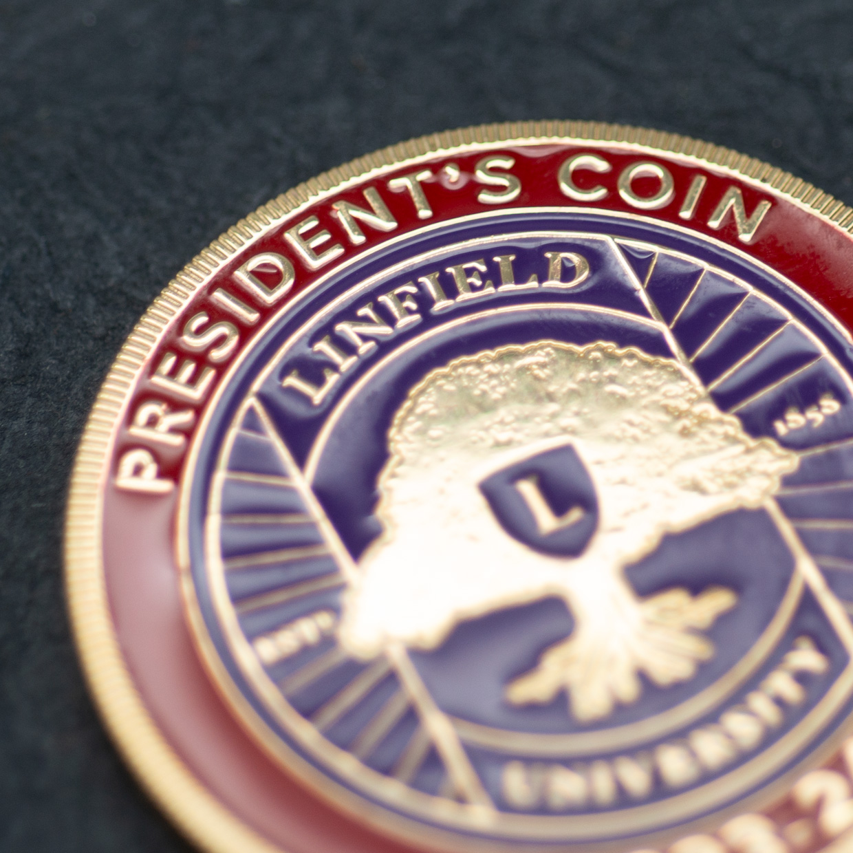 Linfield University President's Coin Detail