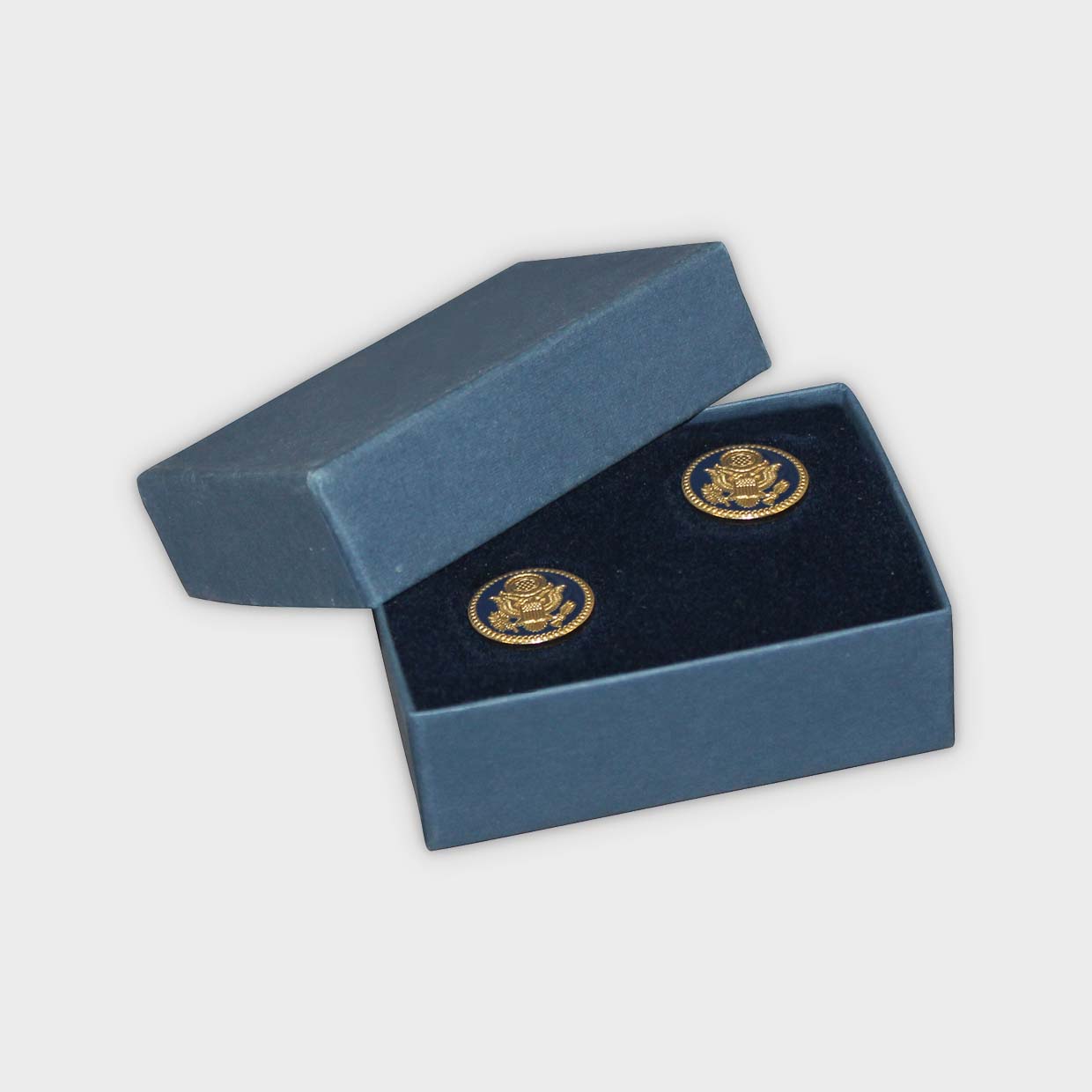 Blue Kraft Box for Cufflinks Close Up