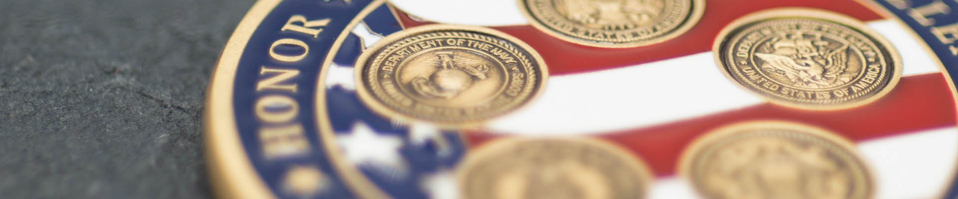 Brass Challenge Coin with American Flag