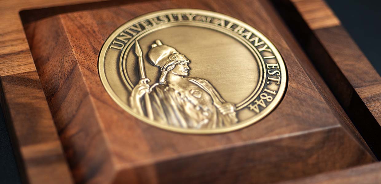 Brass Medallion in Wood Box