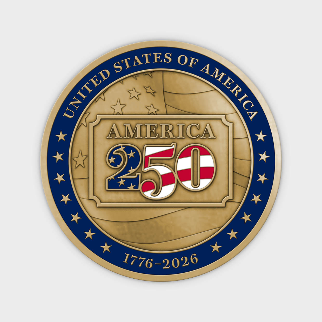 America 250 1776-2026 Brass