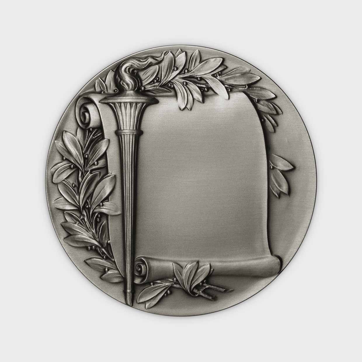 Torch & Scroll Nickel Silver