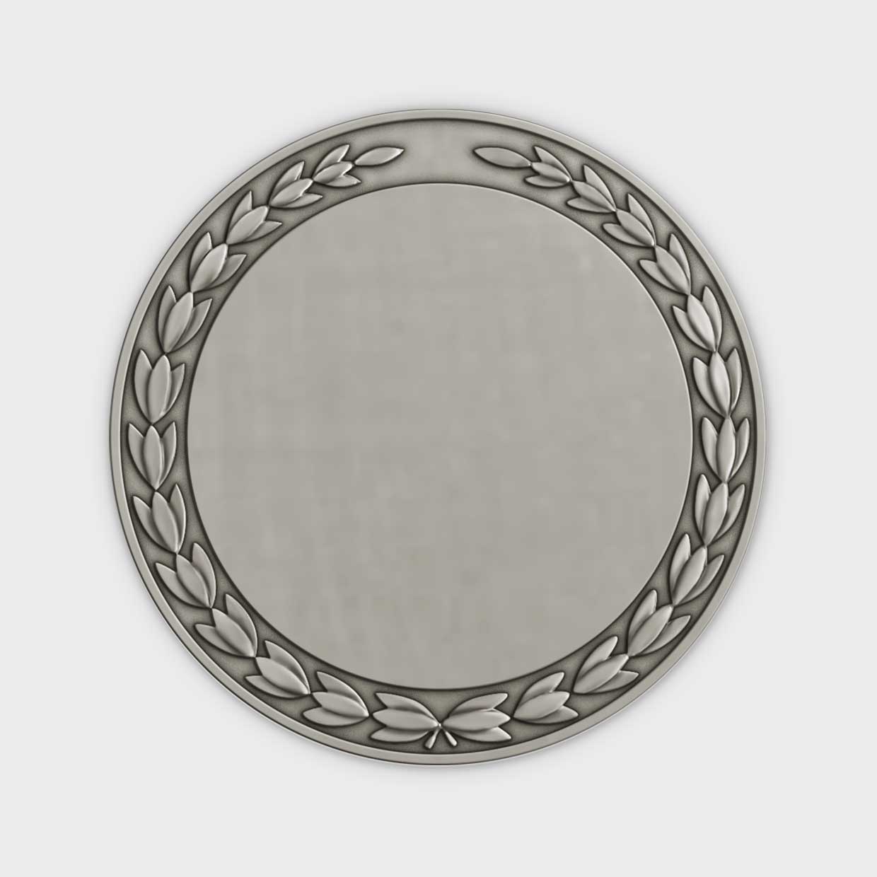 Recessed Wreath Nickel Silver