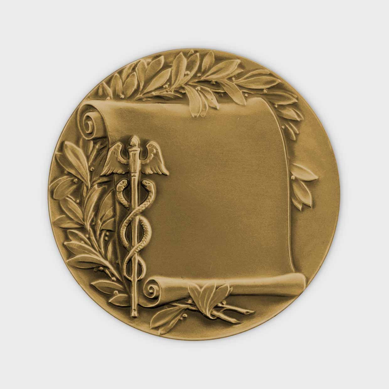 Caduceus & Scroll Brass