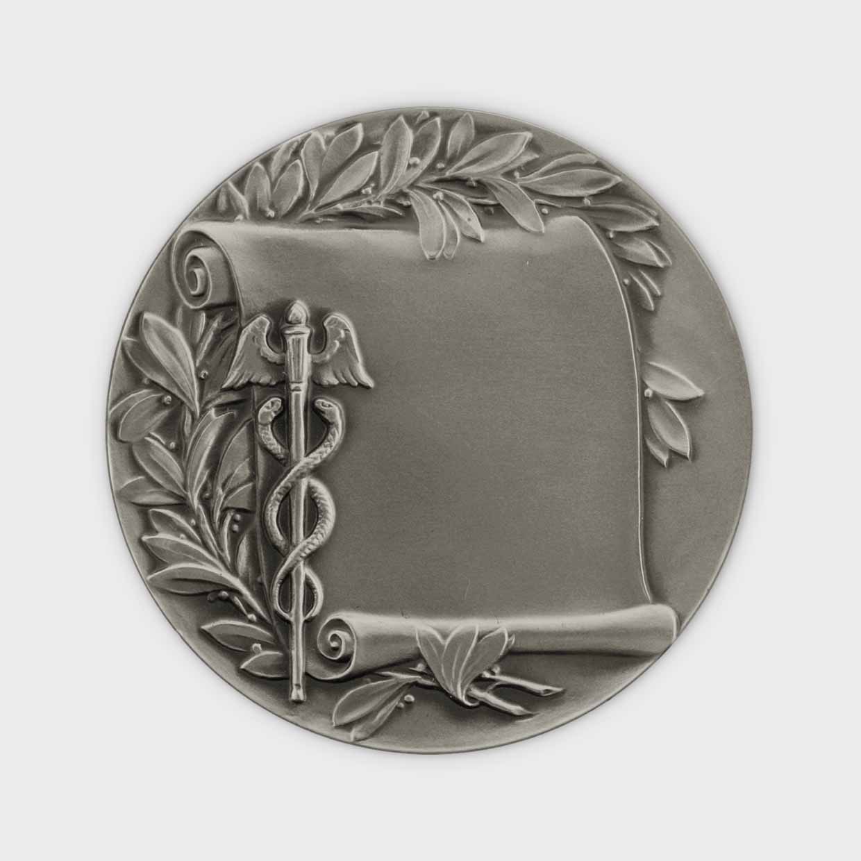 Caduceus & Scroll Nickel Silver